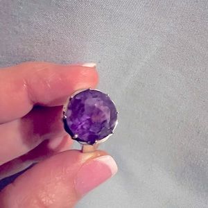 Giant Amethyst round cut in Sterling Silver